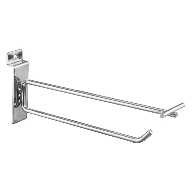 Metal Slatwall Display Hanging Hook Shop Silver Gridwall Hook Heavy Duty Slatwall Double Metal Hook