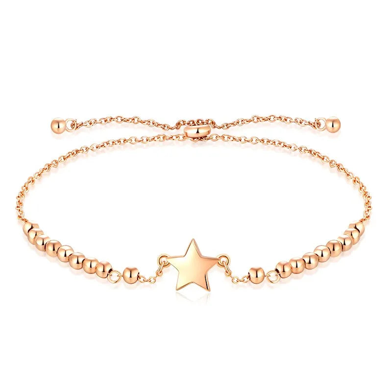YH JEWELLERY Minimalist 925 Sterling Silver Love Heart Plain Gold Plated Bracelets for Women Girls Couples Lover Valentine'S Day