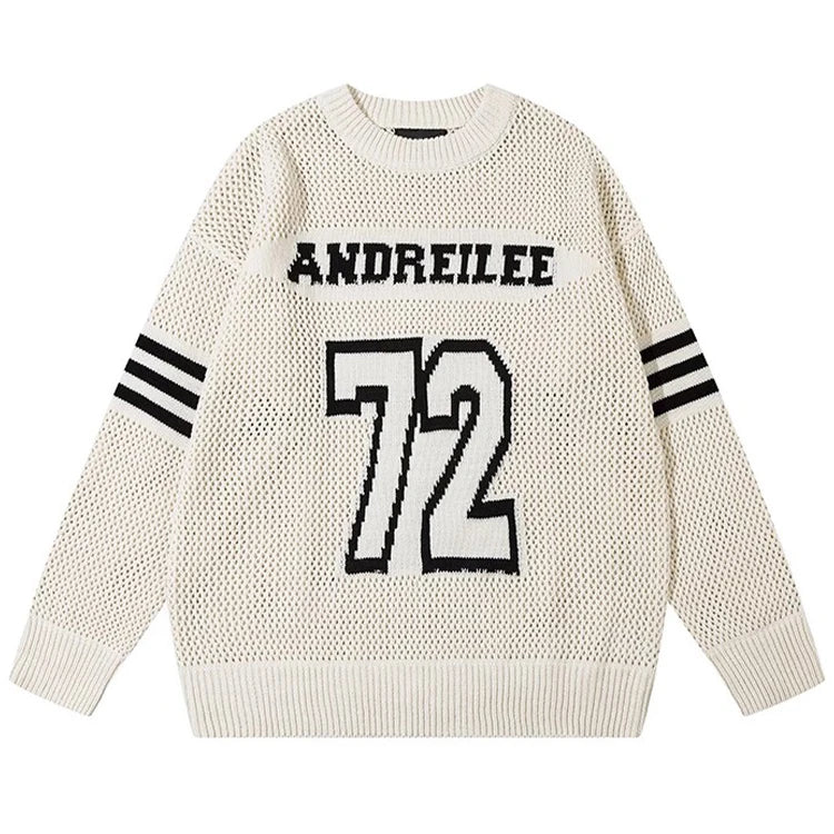 Custom Luxury Designer Cashmere Wool Varsity Sweater Mens Jumper Cable Knit Crew Neck Cricket Sweater Men