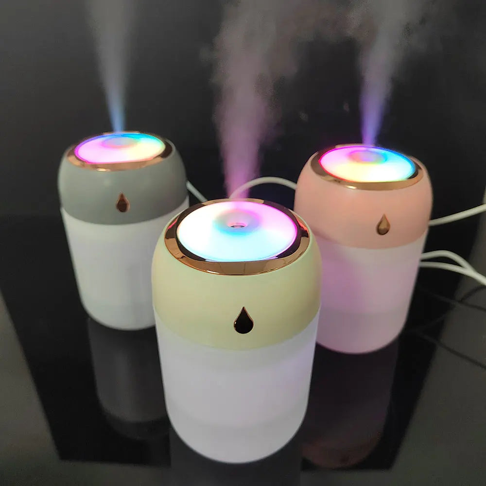 Portable 330ml USB Mini Air Humidifier with LED Night Light Mute Colorful Cup for Cars and Outdoor Household Use YS English