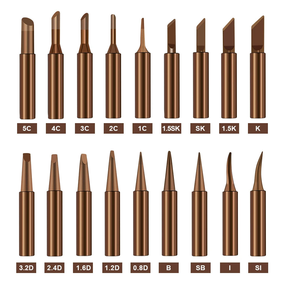 Lead-free Anti-corrosion Anti-oxidation Pure Copper Material High Temperature Resistant 900M Soldering Tips