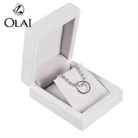 Special Offer Custom Mdf Wooden Jewelry Holder Boxes Pendant Gift Box White Glossy Lacquer Jewel Case Packaging