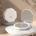 Zonyin Hot Sale Portable LED Pocket Cosmetic Mirror Two-Sided 2X Magnifying Lighted Vanity Pocket Makeup Mirror for Travel Use