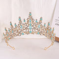 New Wedding Crown Headdress Bridal Opal Rhinestone Wedding Tiara Crown