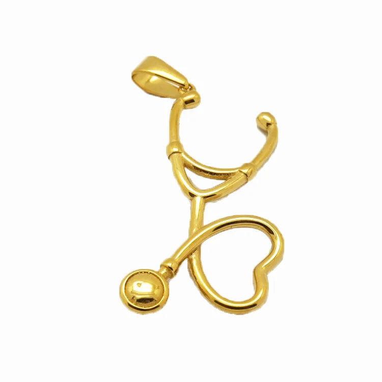 In Stocks Fashion Necklace Accessories Nurse Doctor Medical Pendant Jewelry Gift Stainless Steel Love Heart Stethoscope Pendant