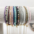 Customized Faceted Natural Stone 3MM-4MM Amethyst Bead Bracelet Cute Small Faceted Crystal Bracelet for Women and Girls