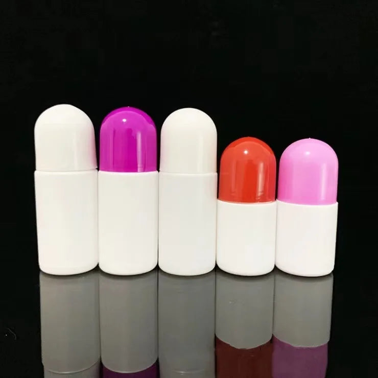 Top Selling 30ml 1oz 50ml 2oz Round HDPE Plastic Bottle Deodorant Stick Roll on Packaging Seal Type for Lotion
