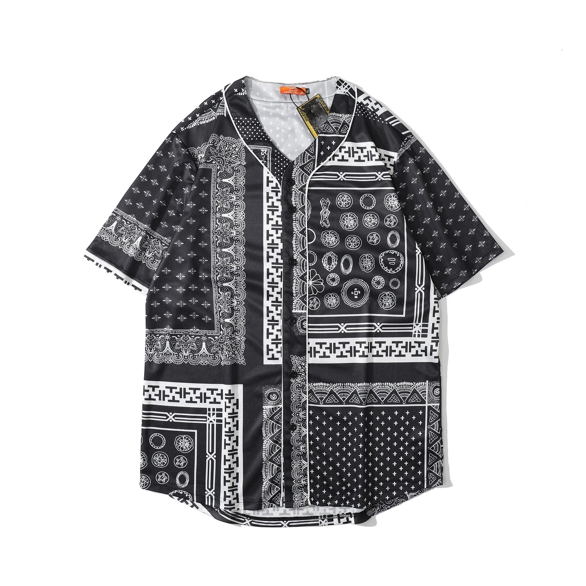 Trendy New Custom Spring and Summer Stock Oversized Printed Loose Men's Short Sleeve Shirts Dropshipping