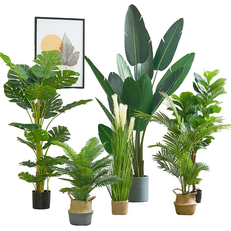 Bird of Paradise Artificial Plant Faux ZW240048 Tropical Palm Tree Tall Planter Floor Plant for Home Office Decor Indoor