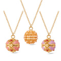 OEM 18K Gold Plated Hollow Perfume Aromatherapy Essential Oil Diffuser Locket Ball Pendant Necklace with Box Chain