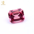 Junyuan Jewelry Sapphire Loose Stone pink Lab Grown Gems Emerald Cut Sakura Laboratory Grown Gemstone