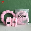 Custom Logo Trendy Spa Skincare Hair Band and Wristband Set Washing Face Puffy Padded No-Slip Bubble Soft Sponge Makeup Headband