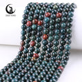 Zhe Ying 6/8/10mm Indian Blood Stone Beads Natural Stone Blood Stone Loose Beads
