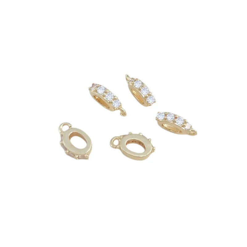 Colorfast 14k Gold-plated Inlaid Zircon Pendant Clasp Connection Clasp for DIY Necklace Bracelet Making