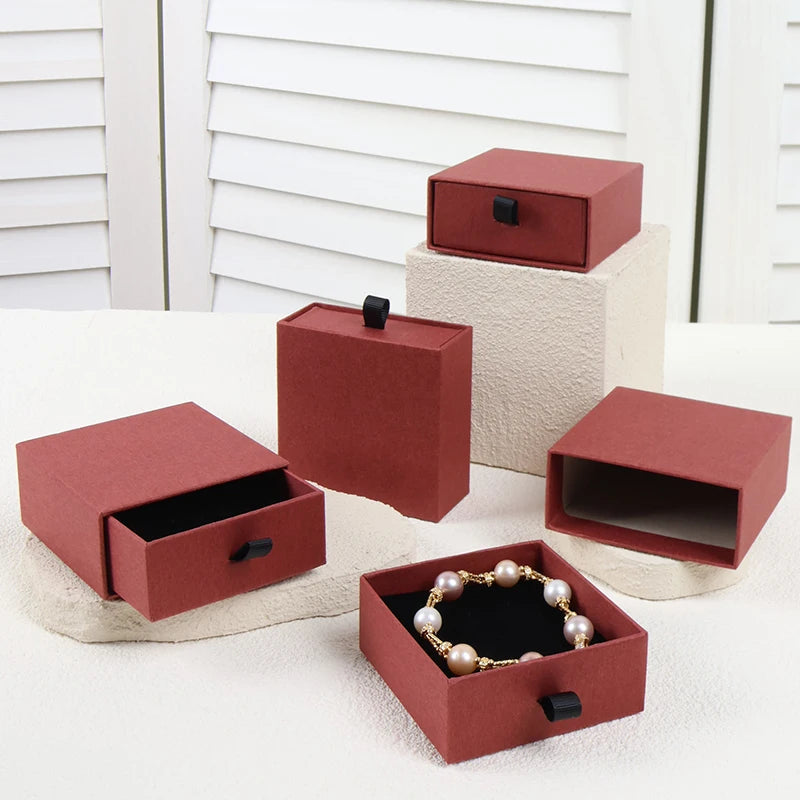 Red Luxury Silk Screen Printed Paper Jewelry Boxes for Storing Perfume and Other Luxury Items