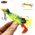 TAKEDO 9.5CM14G Topwater Frog Lure Trolling Spin Bait Tractor Duck Lure With 6# Treble Hook Propeller Bait for Snakehead Pike