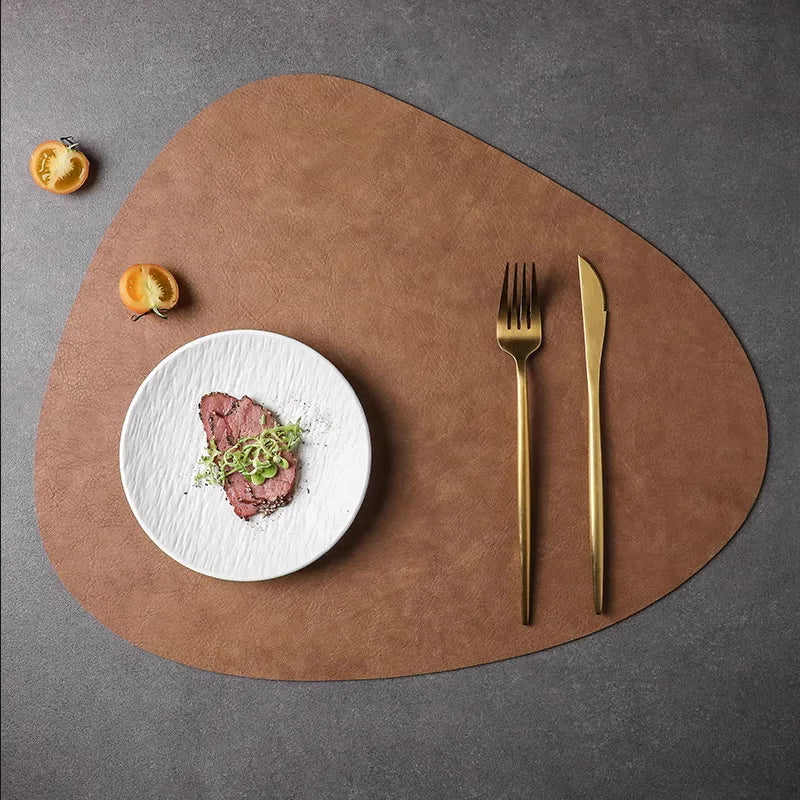 Tabletex New Fashion Customized Logo Hot Resistant Placemats PU Leather Non-slip Washable Place Mat Table Mats for Dinning