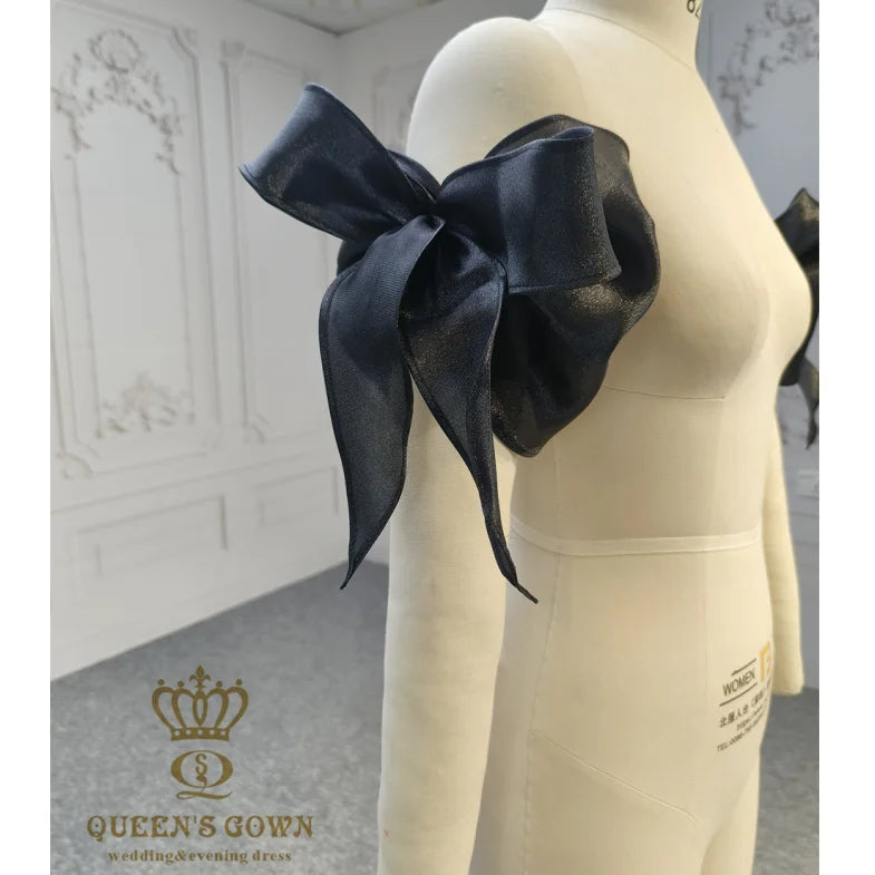 QUEENSGOWN Elegant Detachable Bow Sleeve/Top Wedding Dress Exquisite Accessories Short Sleeves