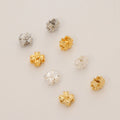 18K Gold Plated Brass Cross Shaped Bead Double Sided Pattern  Spacers Bead Four Leaf Clover Loose Bead