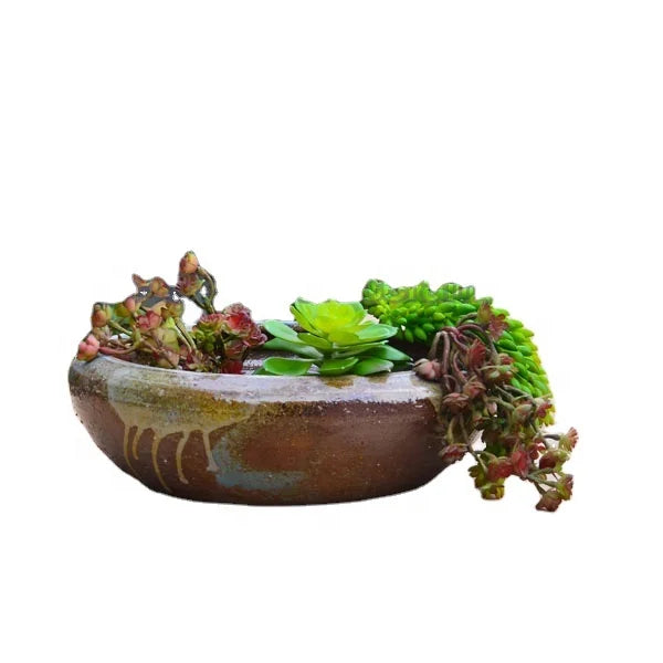 Chinese Pottery Urn Ceramic Eco-Friendly Durable Garden Flower and Plant Bonsai Pot with Drainage Hole for Home in Promotion