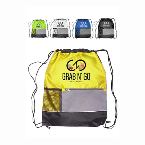210D Polyester Zipper Closure Medium Handled Gym Backpack New Designer's Classic Sports String Bag Personalized Front Shopping
