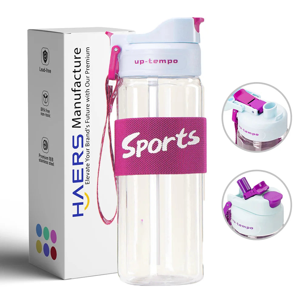Hot Sale Cheap Portable Plastic Drinking Water Bottle Gym Fitness Sports Custom Reusable Transparent Water Bottle With Lid