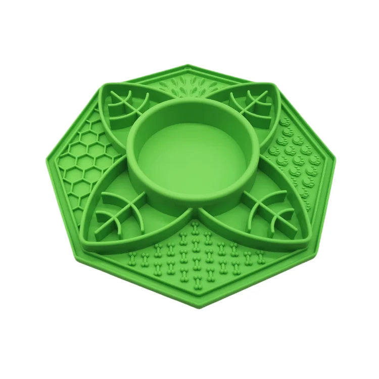 Eco-Friendly Silicone Dog Bowl Lick Mat Quadrate Dark Green Blue Enrichment Lick Pad Slow Feeder Waterproof 3 in 1 Non-Slip