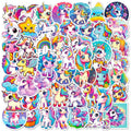 50pcs Colorful unicorn Graffiti PVC Self Adhesive Stickers for Laptop Phone Case Suitcase Skateboard Guitar Table and Books