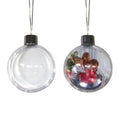 Sublimation Christmas Ornament Openable  Hanging Christmas Round Photo Ball Transparent Plastic Christmas Tree Decoration