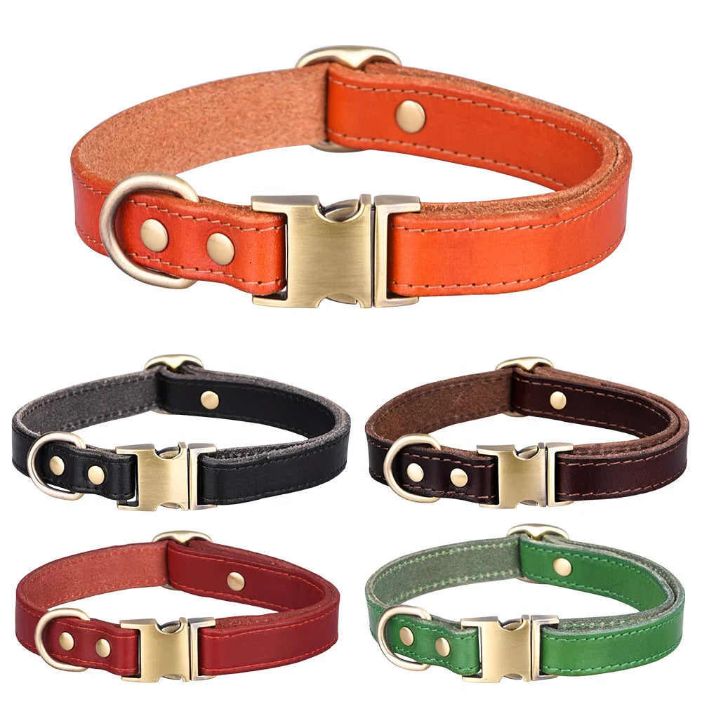 Luxury Pet Collars Genuine New Leather Pet Collar