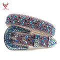 Factory Original Purple Color Rhinestone Kids Belts Fashionable Western Shiny Buckle Bb Simon Children Belt