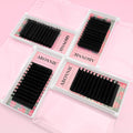 Abonnie Wholesale Auto Fan Lash Supplies Fluffy Blooming Lash Extension Mix Tray Matte Black Cashmere Easy Fan Eyelash Extension