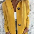 Wholesale Winter Casual Large Size Mid-length Double Pocket Full Sleeve Turtleneck Knitted Women's Cardigan Sweater