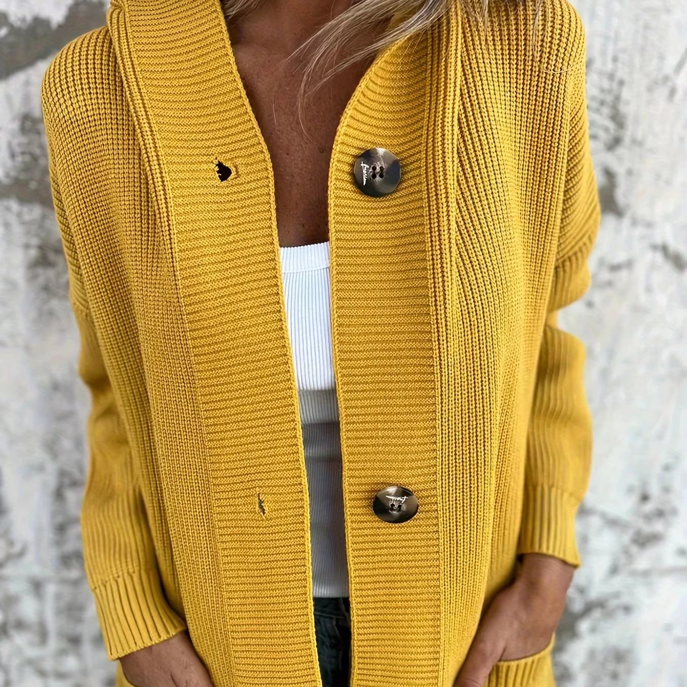 Wholesale Winter Casual Large Size Mid-length Double Pocket Full Sleeve Turtleneck Knitted Women's Cardigan Sweater