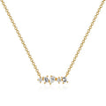 Milskye Bohemian Women Elegant Gold Plated Multi Faceted Diamond Mini bar Necklace
