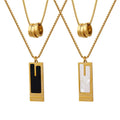 DAIHE Fashion Jewelry Double Layer Three Ring Brand Necklace Set Geometric Rectangle Pendant Necklace for Women