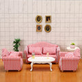 1:12 Dollhouse Miniature Furniture Living Room Doll Sofa Chair Couch Set with Cushions Kit for Kid Pretend Play Toy Gift