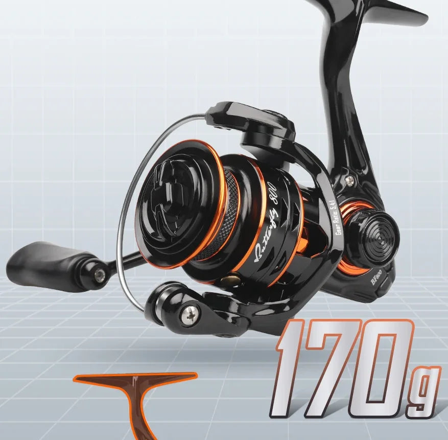 HSD Spinning Reel Fine Line Design 5+1BB Left Hand 5.4:1 Gear Ratio Stainless Steel Ultra Light 170g Fishing Reel Stream River