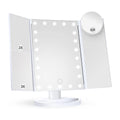 Vanity Led Lighted Travel Makeup Mirror Desktop Trifold 2X 3X 10X  Magnified Make up Mirror With Lights