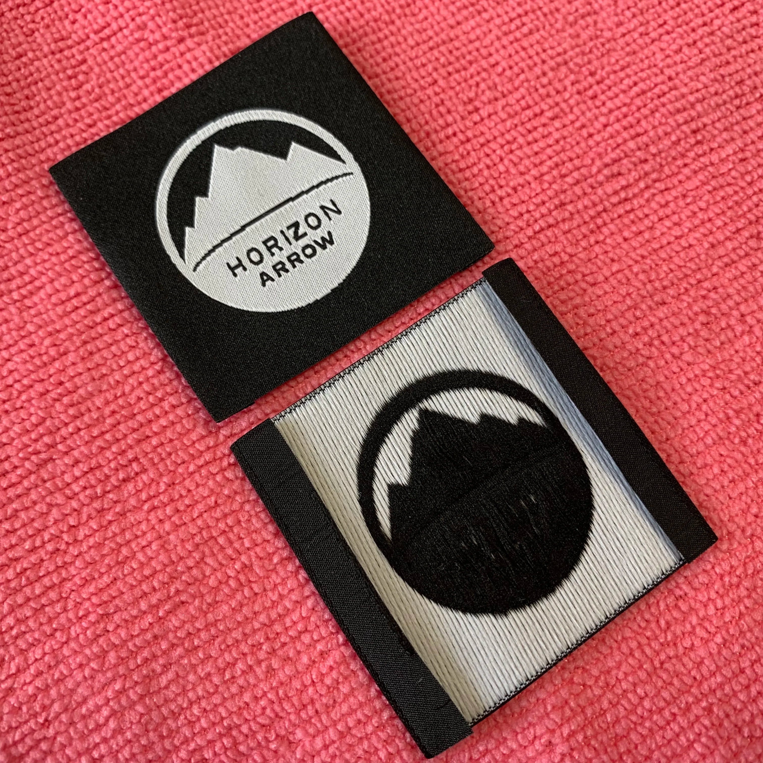 Square Shape Thick Fabric Damask Woven LabelSide Fold Weaving logo Patch for Uniform
