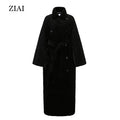 New Design Double-breasted Long Coat Coat Top Women's Autumn and Winter New Style Winter Clothes for Women