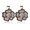 New Fashion Exaggerated Handmade Beads Earrings Bohemian Ethnic Embroidery Flower Beaded Drop Earrings Party Jewelry