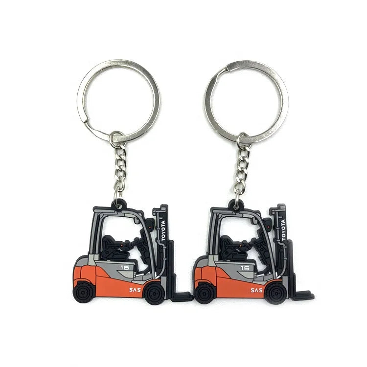Manufacturer Cheap Custom Christmas Keychain 2d/3d Soft Pvc Car Keyring Jdm Keychain Lonking Forklift diesel Keychain