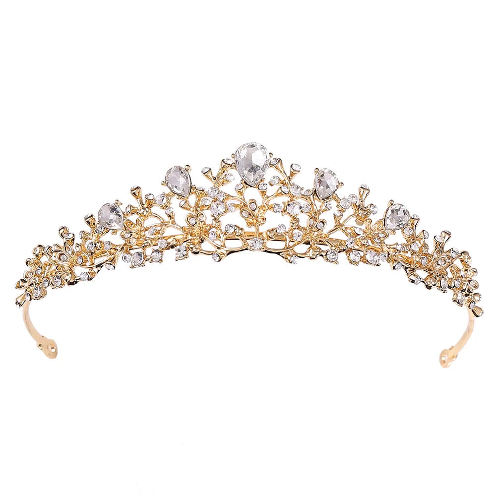 Miallo Luxury Sparkly Bridal Crown Rhinestone Crystal Birthday Party Alloy Tiaras Wedding Hair Headpiece