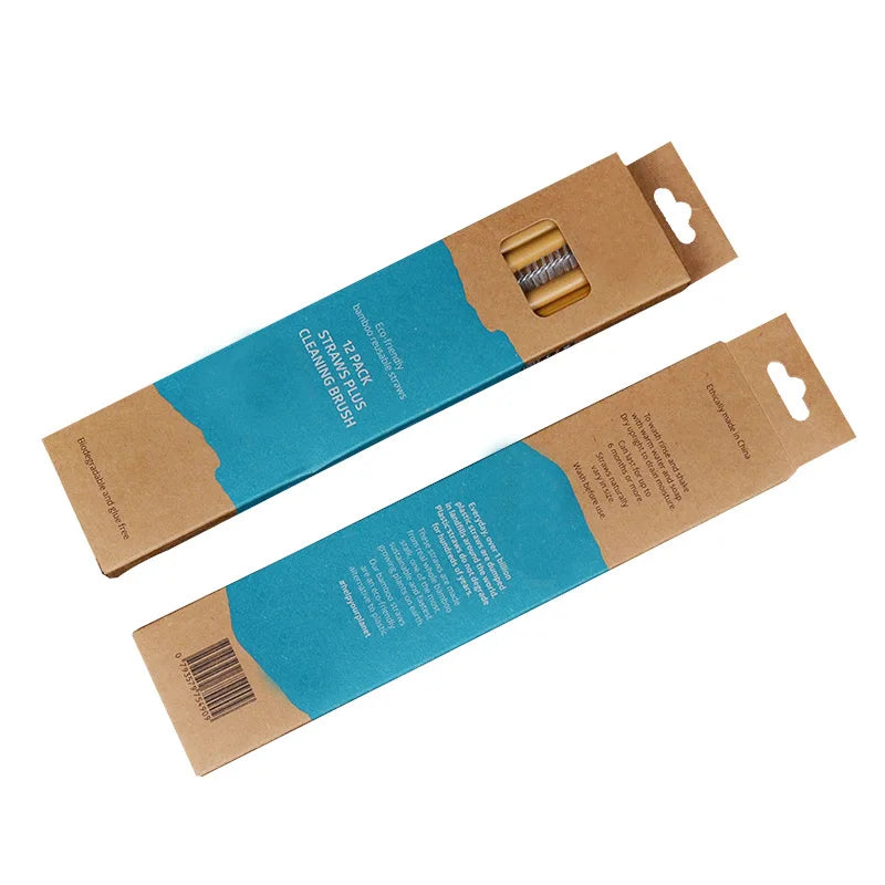 Hot Sale 100% Natural Organic Bamboo Straw Customized Logo Bamboo Drinking Straws