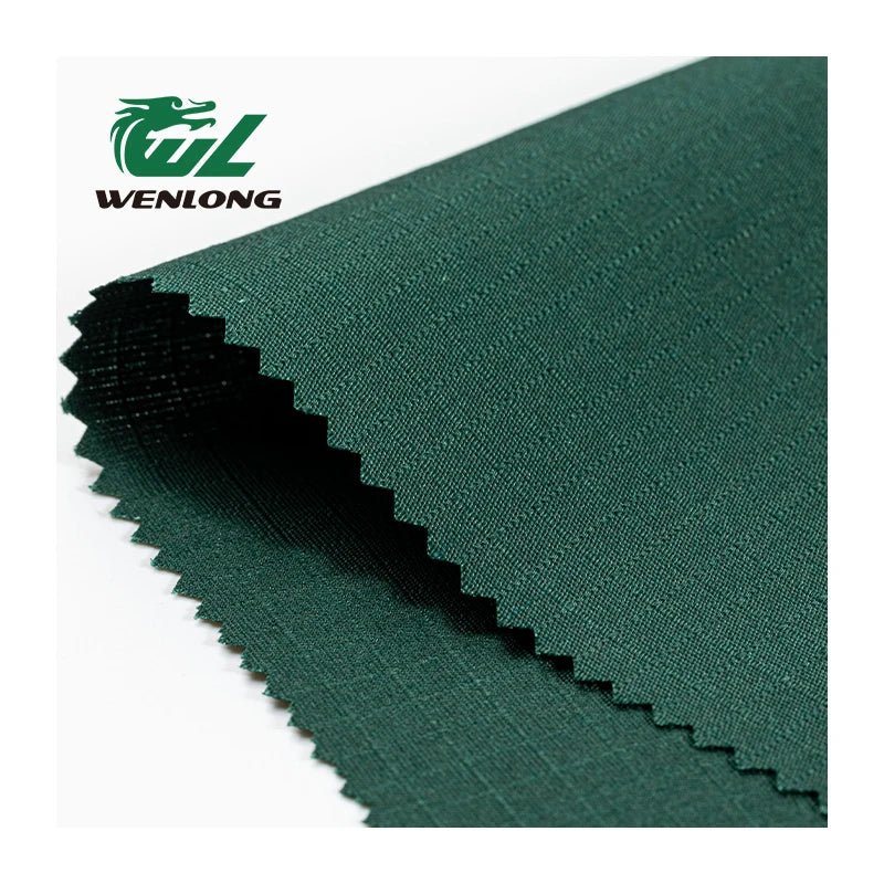 T/C 80/20 Woven Anti Tearing Plain Dyed Camouflage Ripstop Fabric Emerald Green for Uniform Outdoor