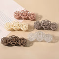 Korean Style Rose Flower Hollow Hair Clip Claw Girls Solid Color Shark Hair Clip Ladies Big Matte Resin Hair Claw Clips