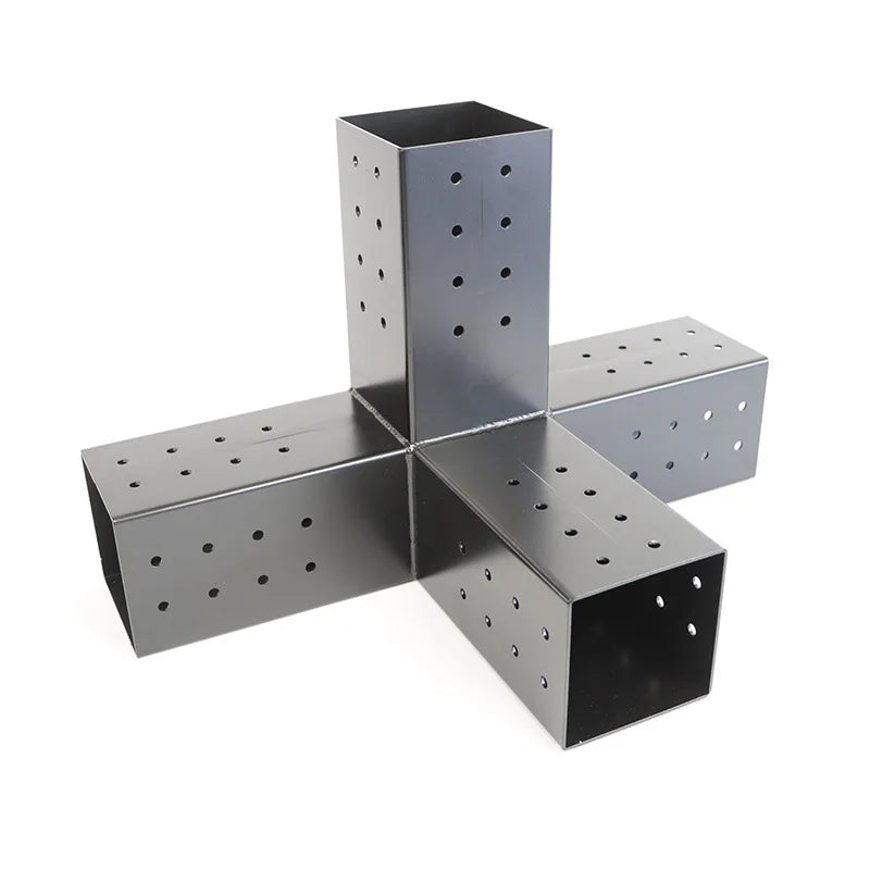 Heavy Duty Steel & Aluminum Pergola 4-Arm 3-Way Corner Extension Brackets Kit Waterproof Anti-Rust