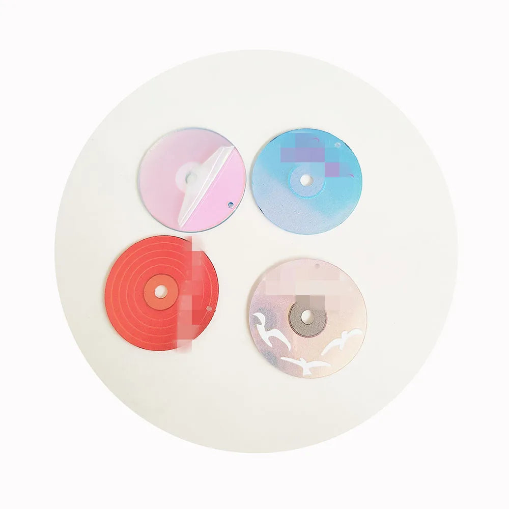 100pcs/lot Classic Round Music Record  Resin Planar Flatback Cabochon Acrylic Charms for Craft Jewelry Making Findings
