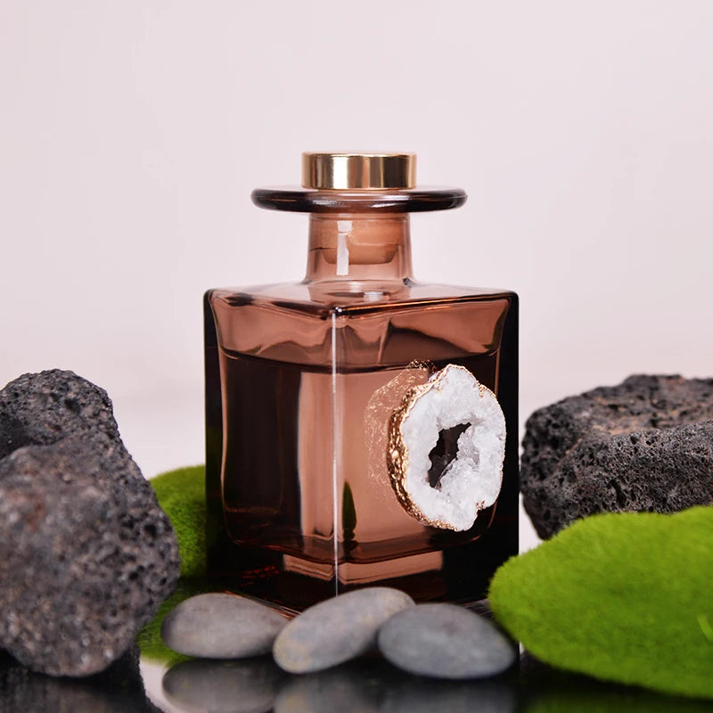 Wholesale Hot Sell Luxury clear Black Glass Bottle Aromatherapy Stick air Freshener Reed Diffuser
